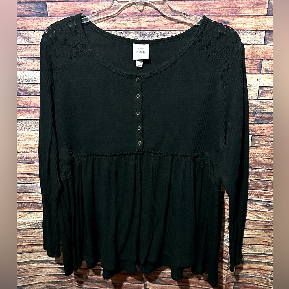 Knox Rose Long Sleeve Babydoll Blouse